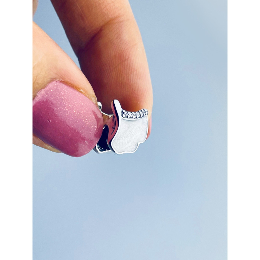 Blatt 925 Silber Anhänger mit Perlmutt und Zirkonia Charms