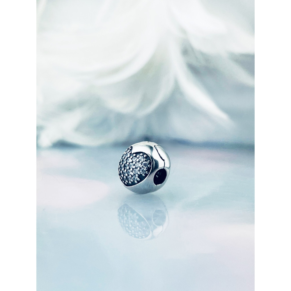 Herz 925 Silber Anhänger mit Zirkonia Charms Vintage