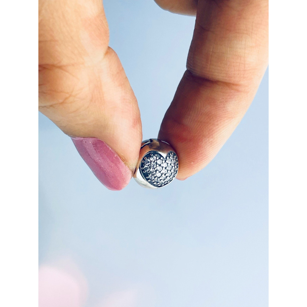 Herz 925 Silber Anhänger mit Zirkonia Charms Vintage