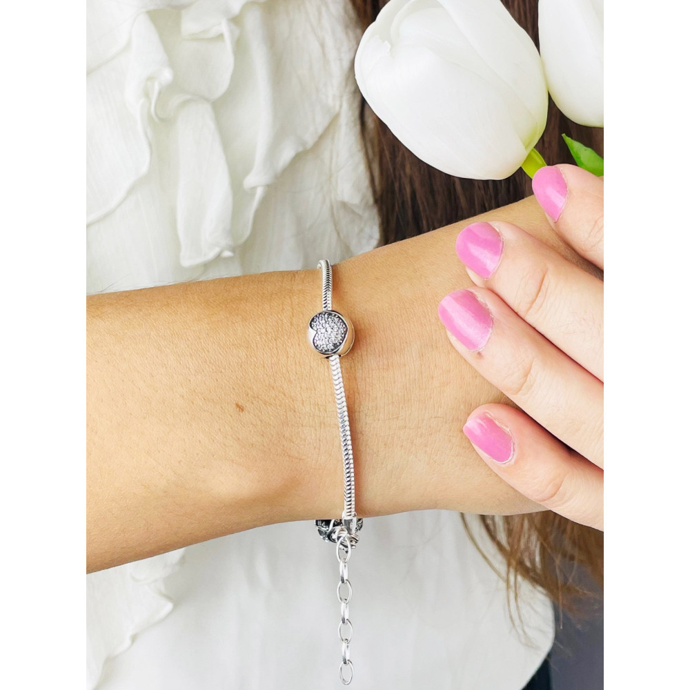 Herz 925 Silber Anhänger mit Zirkonia Charms Vintage