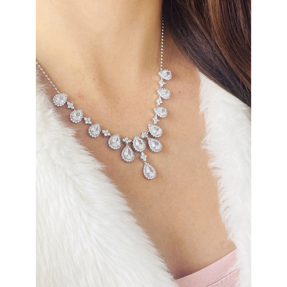 925 Silber Halskette mit Zirkonia