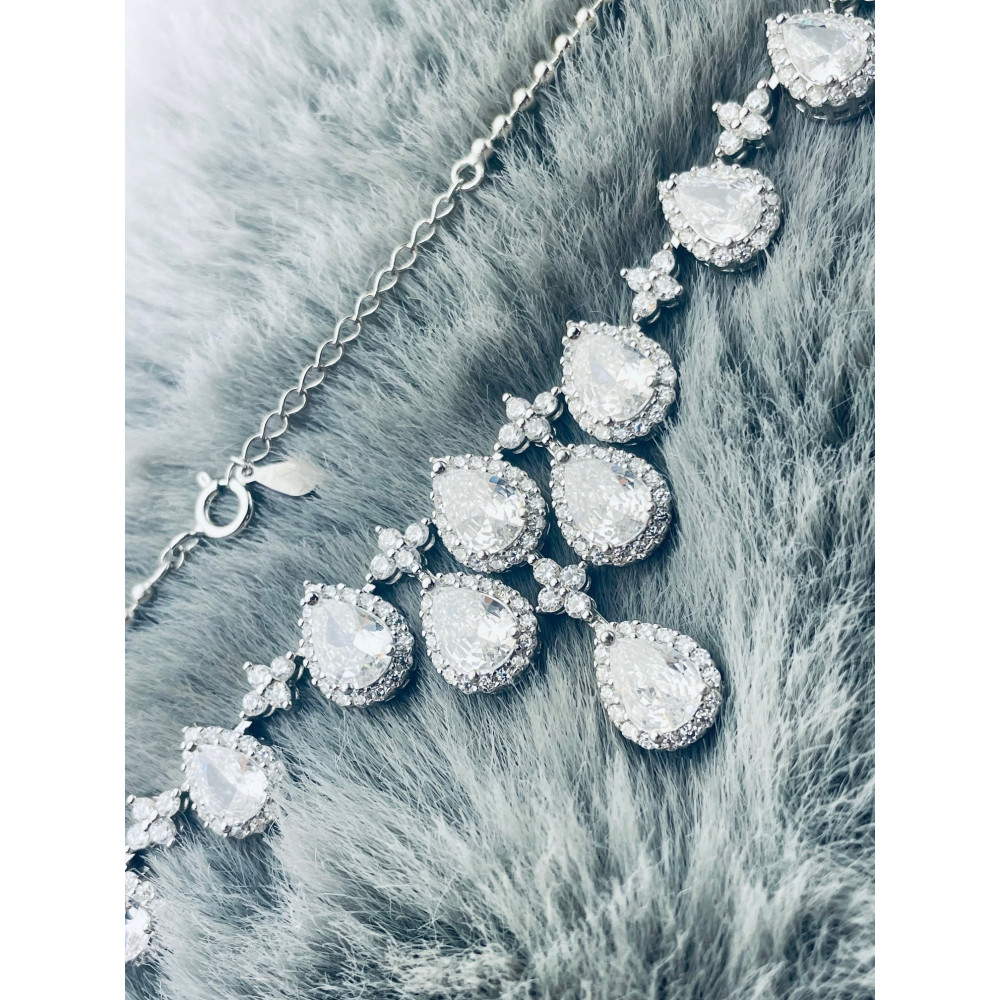 925 Silber Halskette mit Zirkonia