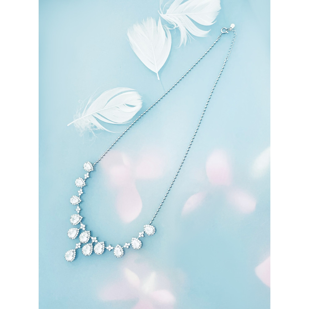 925 Silber Halskette mit Zirkonia