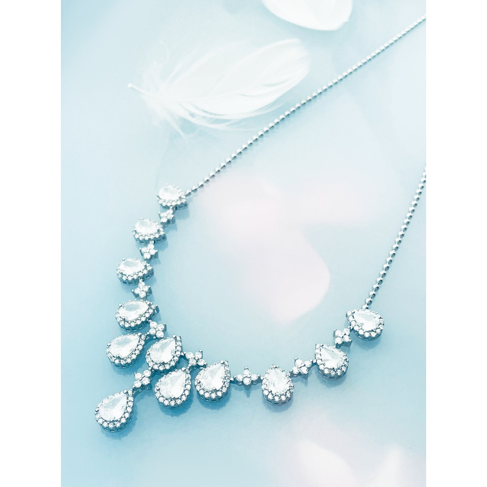 925 Silber Halskette mit Zirkonia