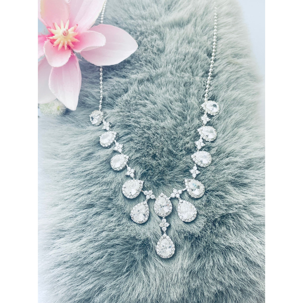 925 Silber Halskette mit Zirkonia