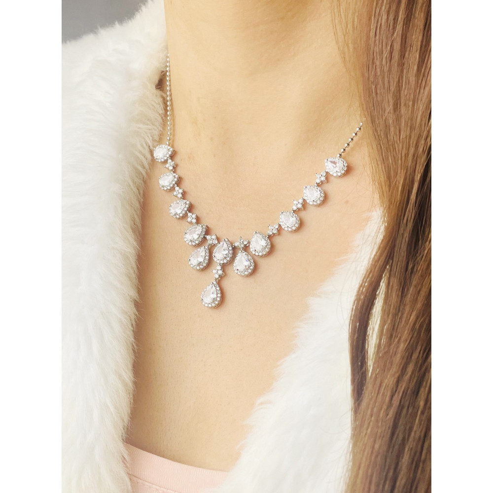 925 Silber Halskette mit Zirkonia