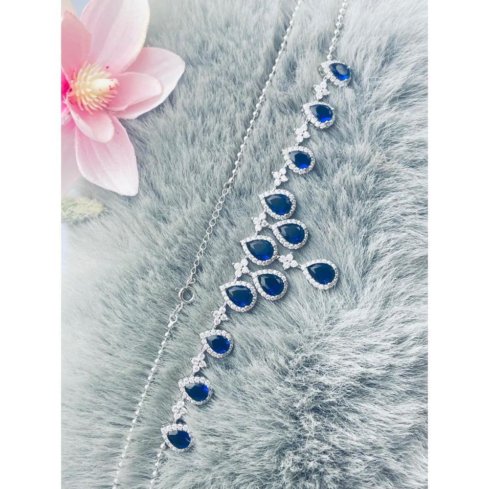 925 Silber Halskette mit Zirkonia