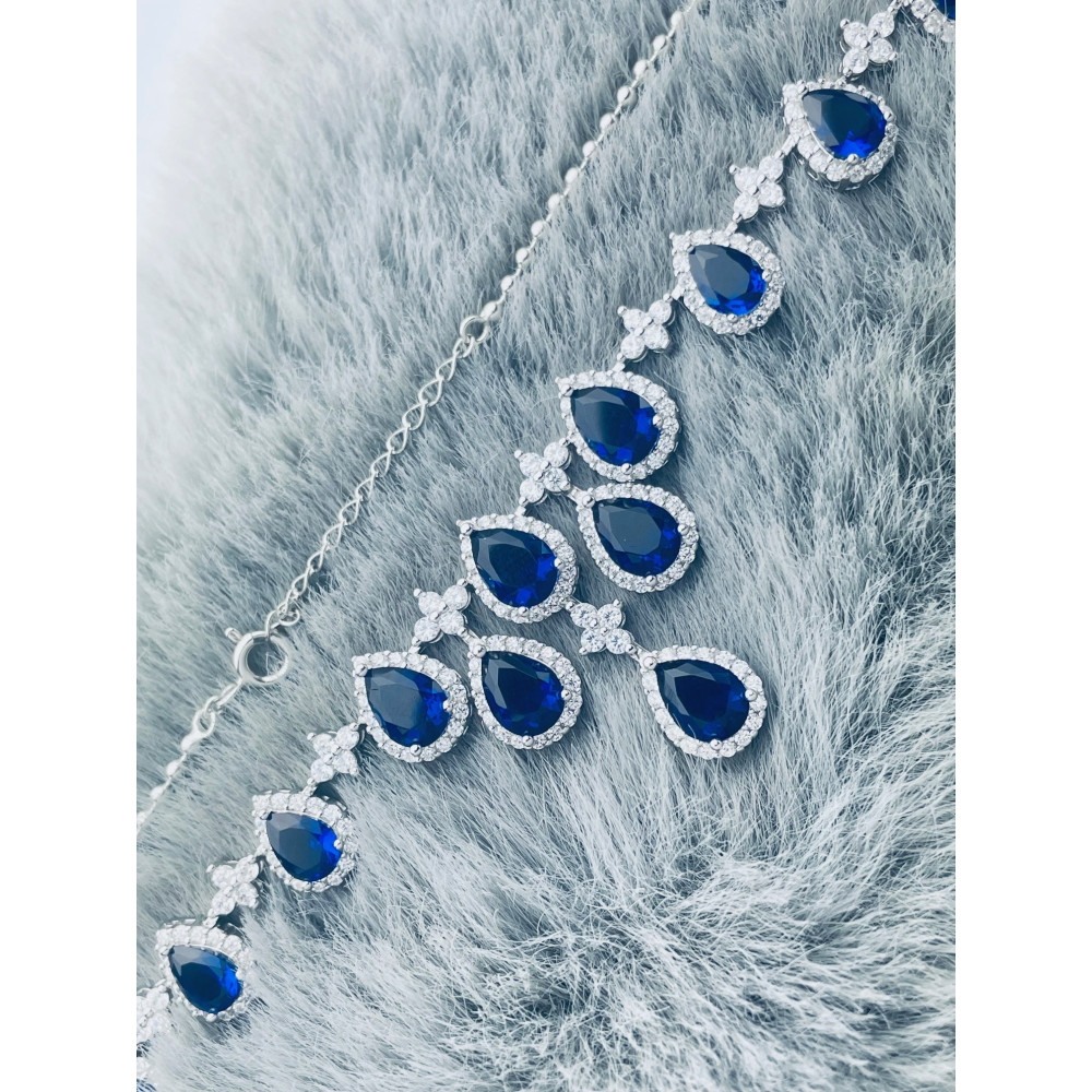 925 Silber Halskette mit Zirkonia