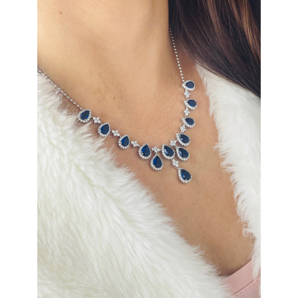 925 Silber Halskette mit Zirkonia