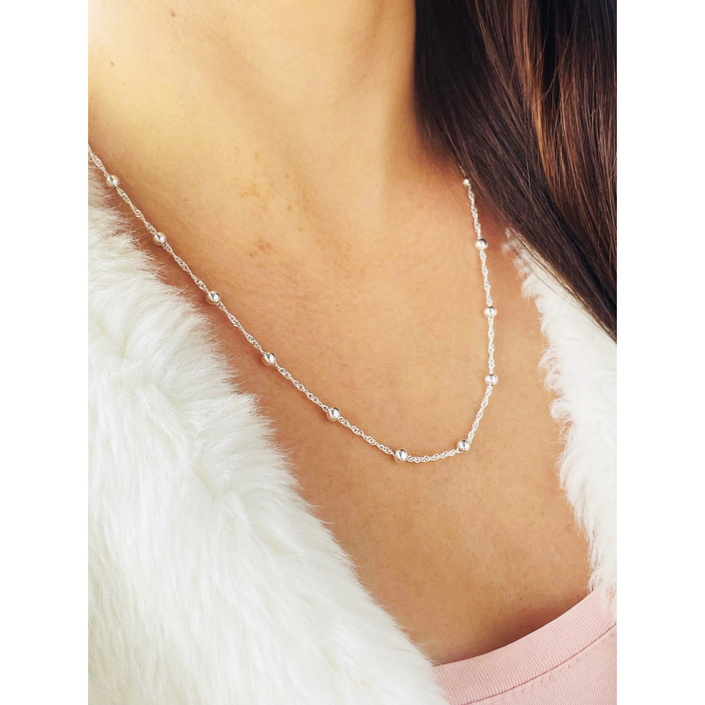 Ball 925 Silber Halskette Singapura Magic Halsband