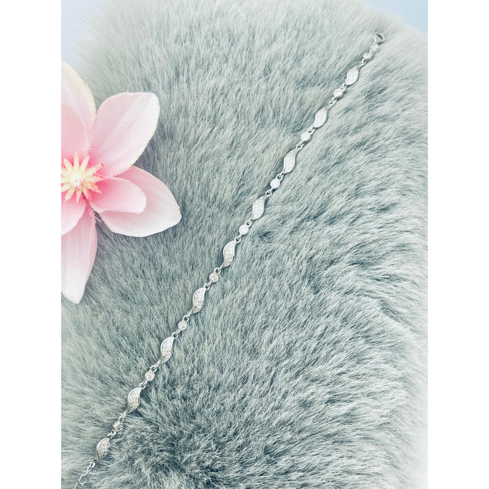 Tropfen Armband 925 Silber mit Zirkonia Damen