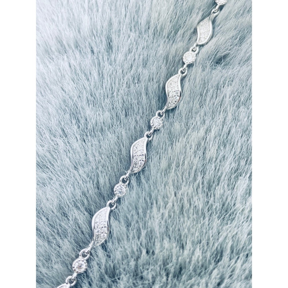 Tropfen Armband 925 Silber mit Zirkonia Damen