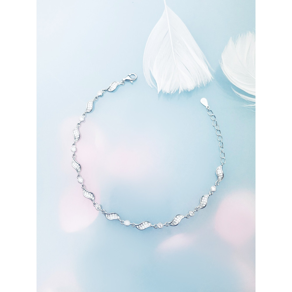 Tropfen Armband 925 Silber mit Zirkonia Damen