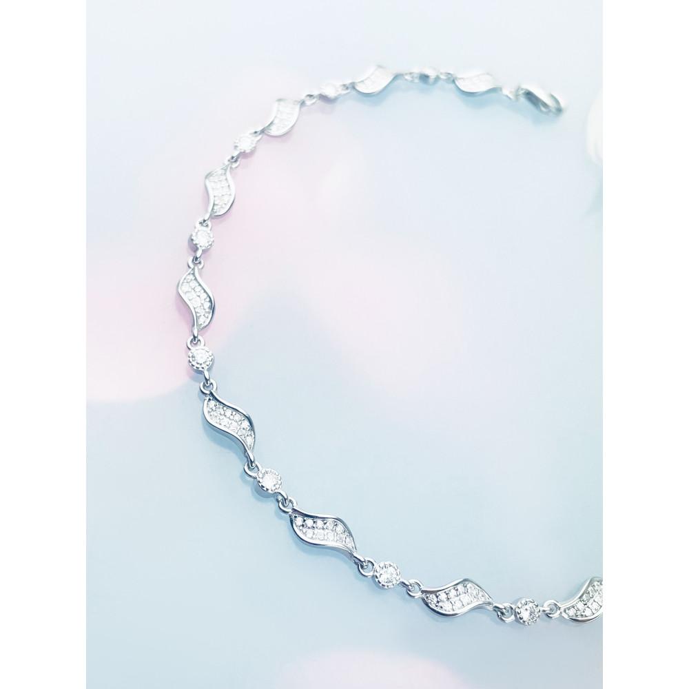 Tropfen Armband 925 Silber mit Zirkonia Damen