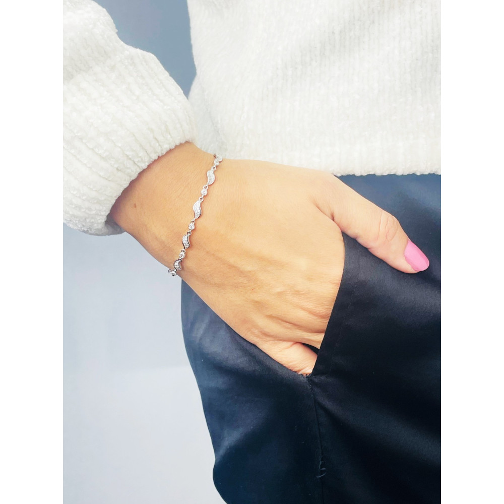 Tropfen Armband 925 Silber mit Zirkonia Damen