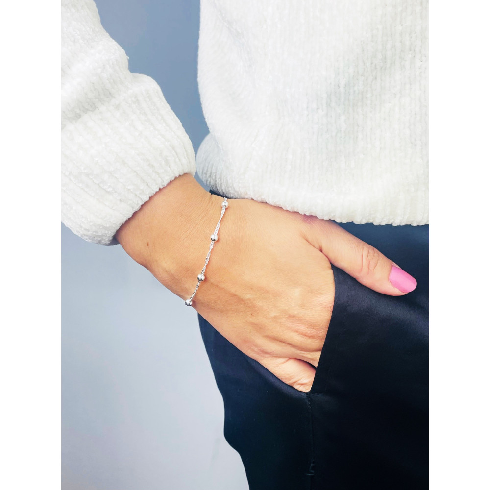 925 Silber mit Kugel Armband Singapure Magic