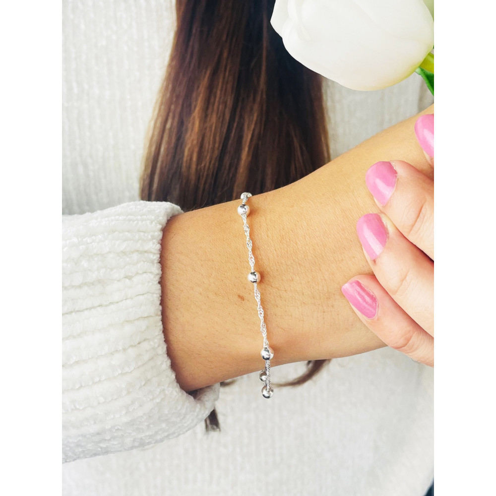 925 Silber mit Kugel Armband Singapure Magic