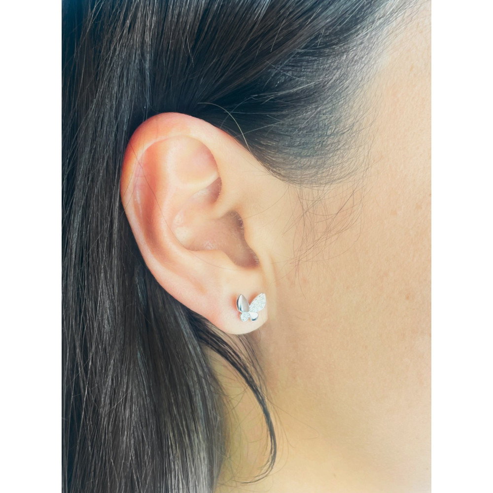 copy of Złote kolczyki przecinki z cyrkoniami