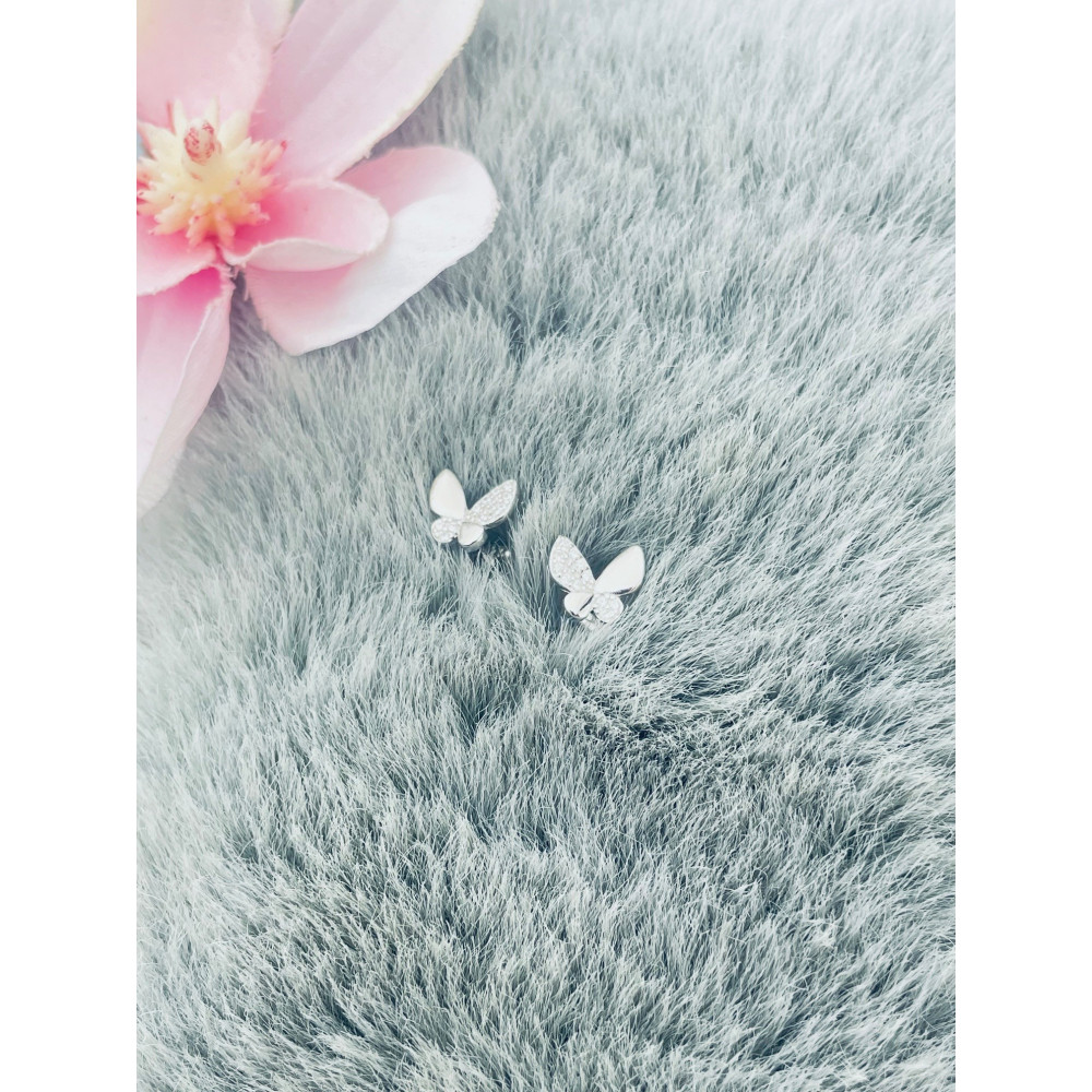 Schmetterling 925 Silber Ohrringe mit Zirkonia