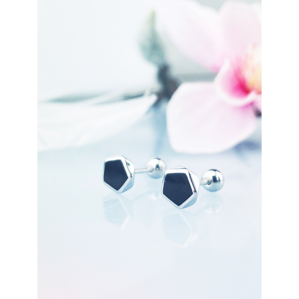 925 Silber Ohrringe mit Onyx