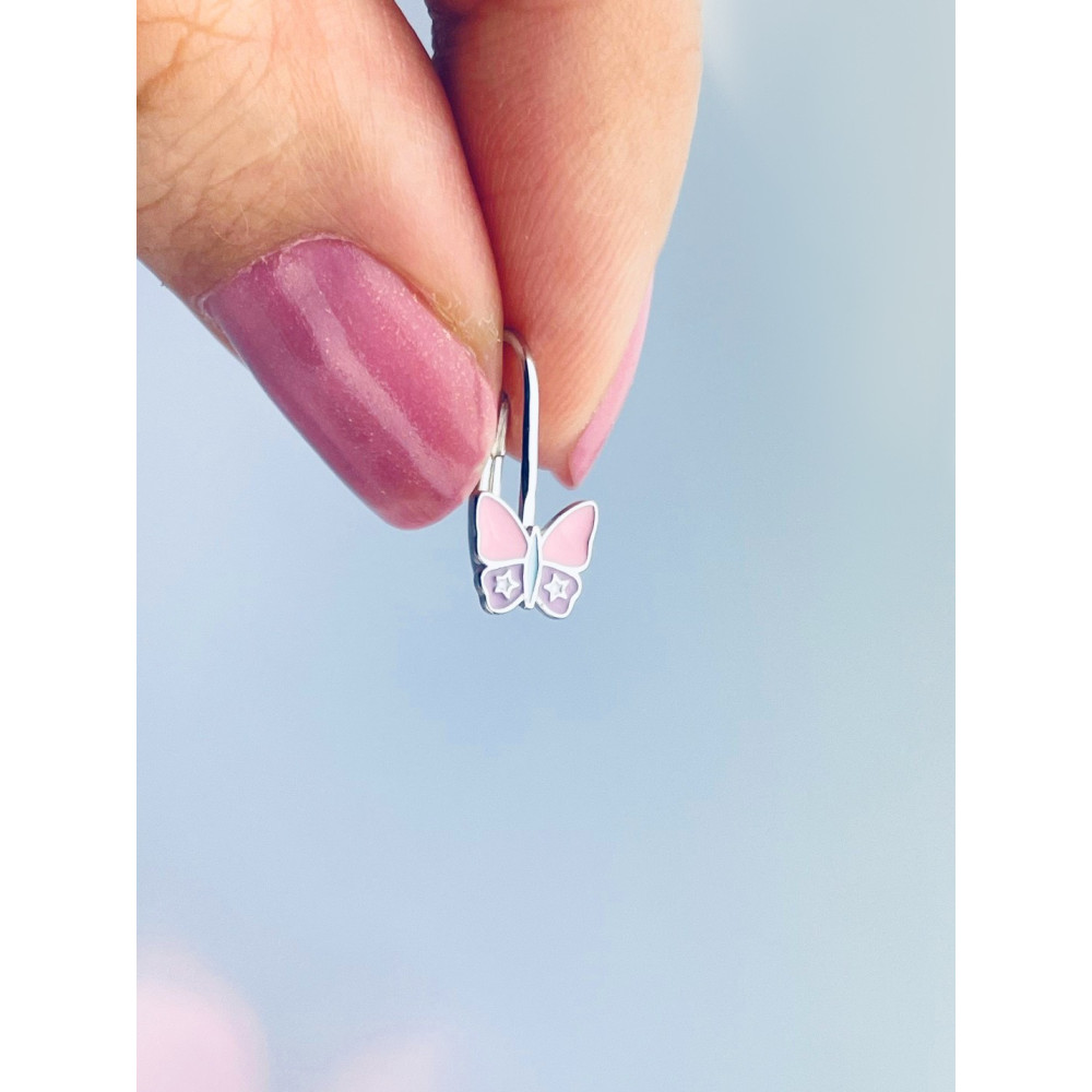 Schmetterling 925 Silber Ohrringe