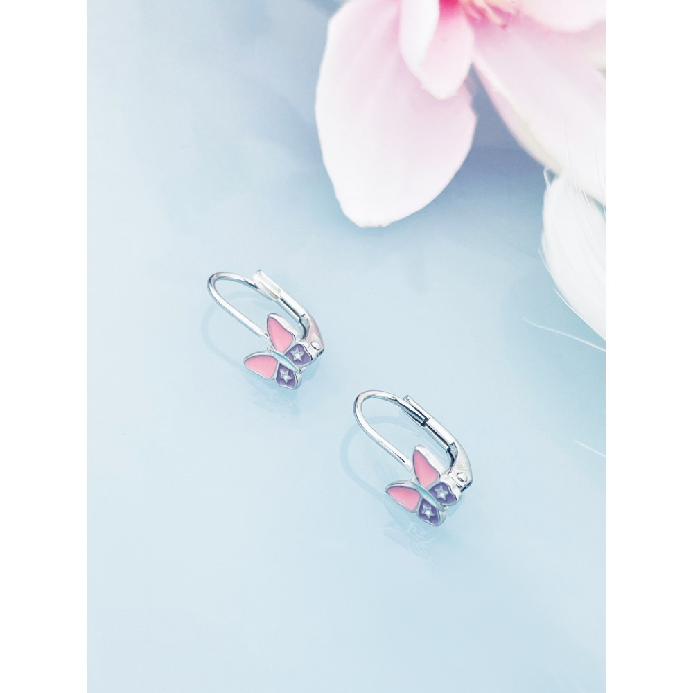 Schmetterling 925 Silber Ohrringe