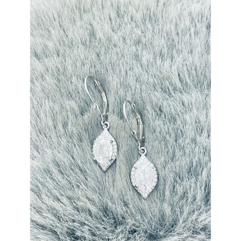 Katzenauge 925 Silber Ohrringe mit Zirkonia