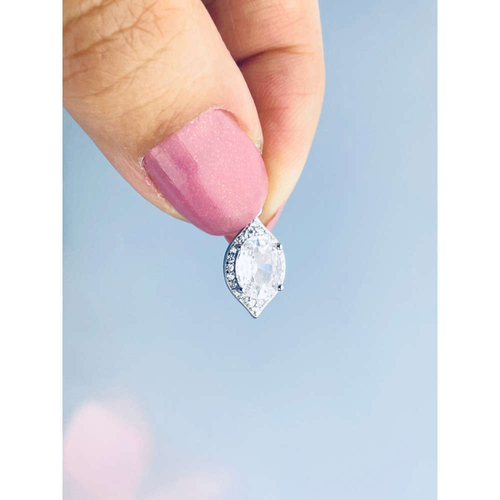 Katzenauge 925 Silber Ohrringe mit Zirkonia