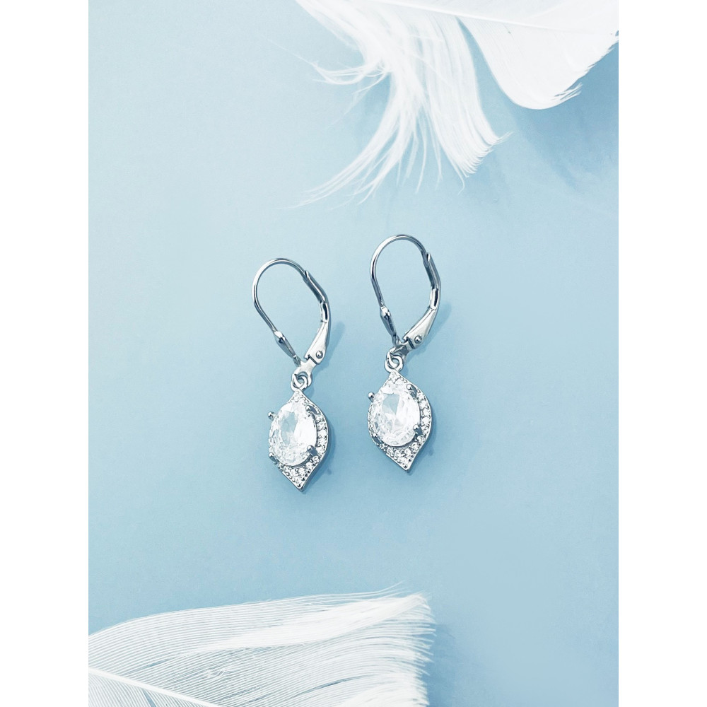 Katzenauge 925 Silber Ohrringe mit Zirkonia