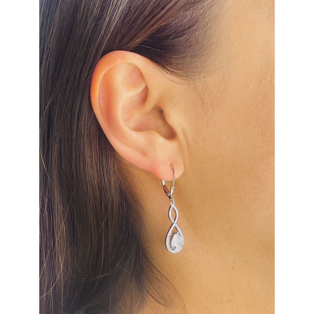 Träne 925 Silber Ohrringe mit Zirkonia