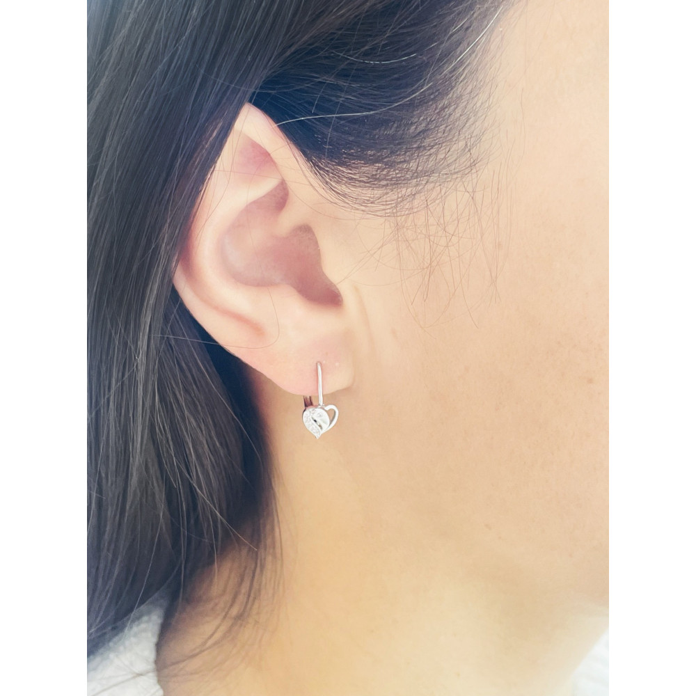 925 Silber Ohrringe mit Zirkonia Herz