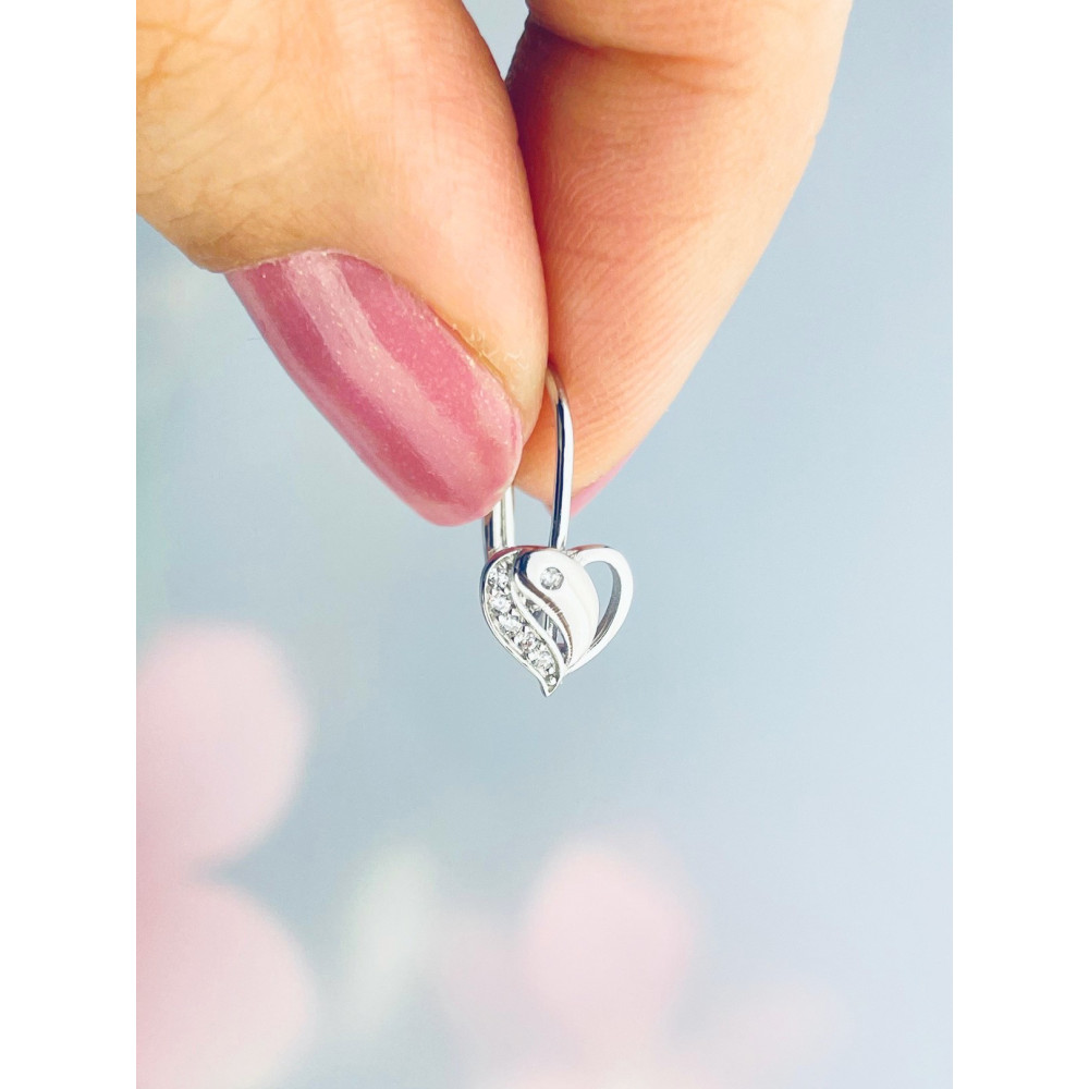 925 Silber Ohrringe mit Zirkonia Herz