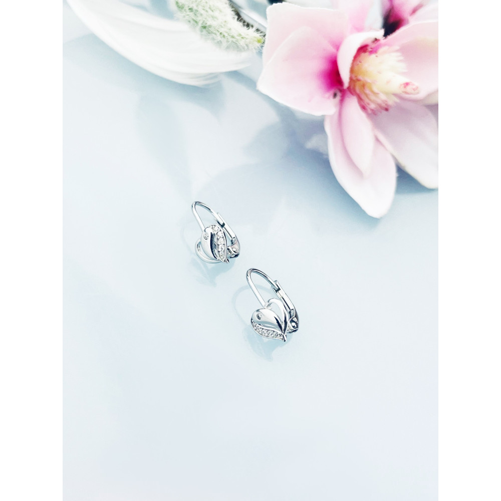 925 Silber Ohrringe mit Zirkonia Herz