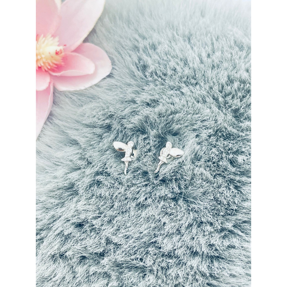 925 Silber Ohrringe mit Zirkonia Fee