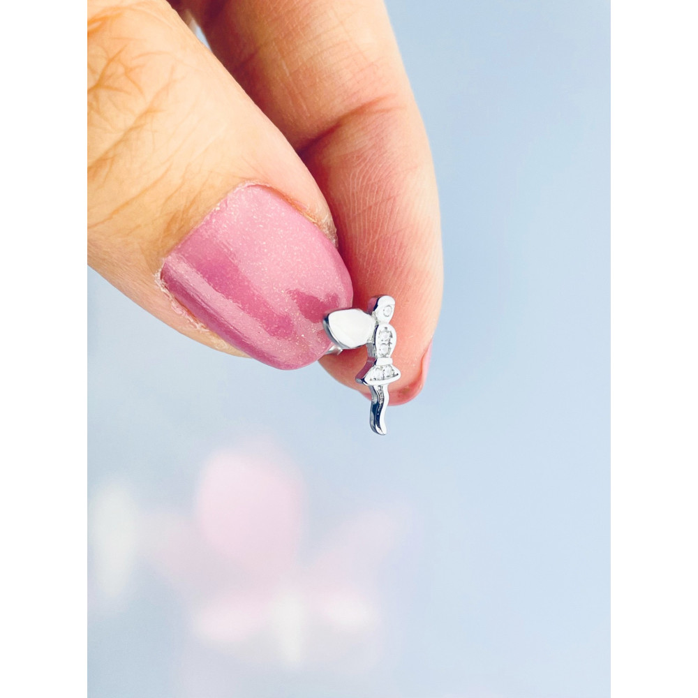 925 Silber Ohrringe mit Zirkonia Fee