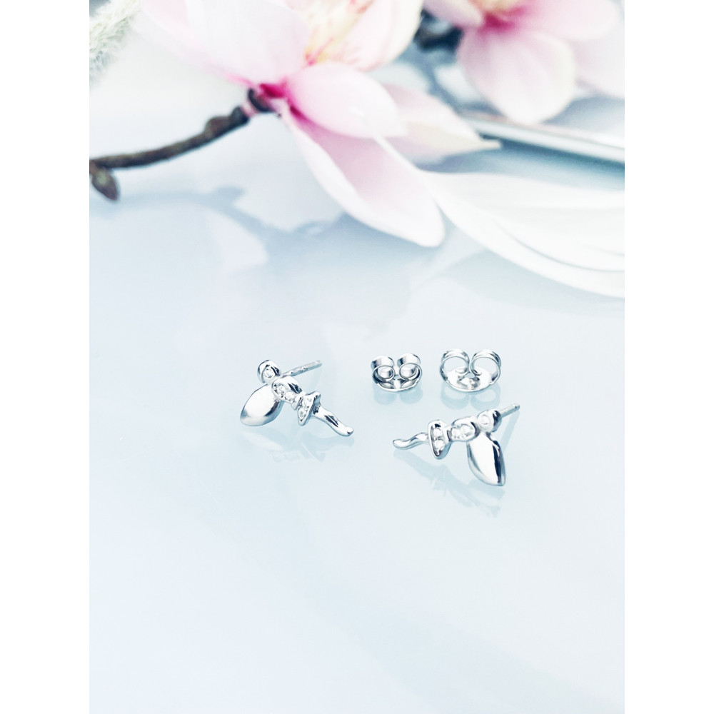 925 Silber Ohrringe mit Zirkonia Fee