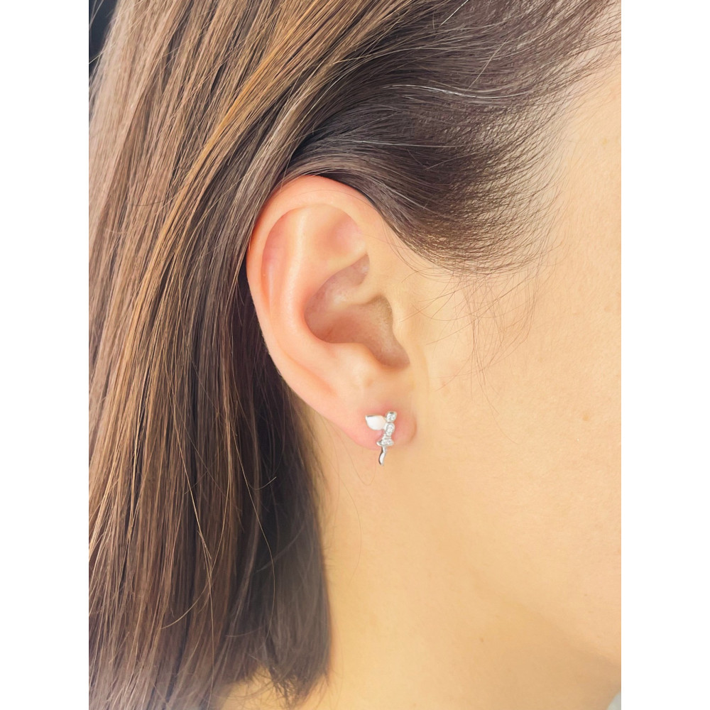 925 Silber Ohrringe mit Zirkonia Fee