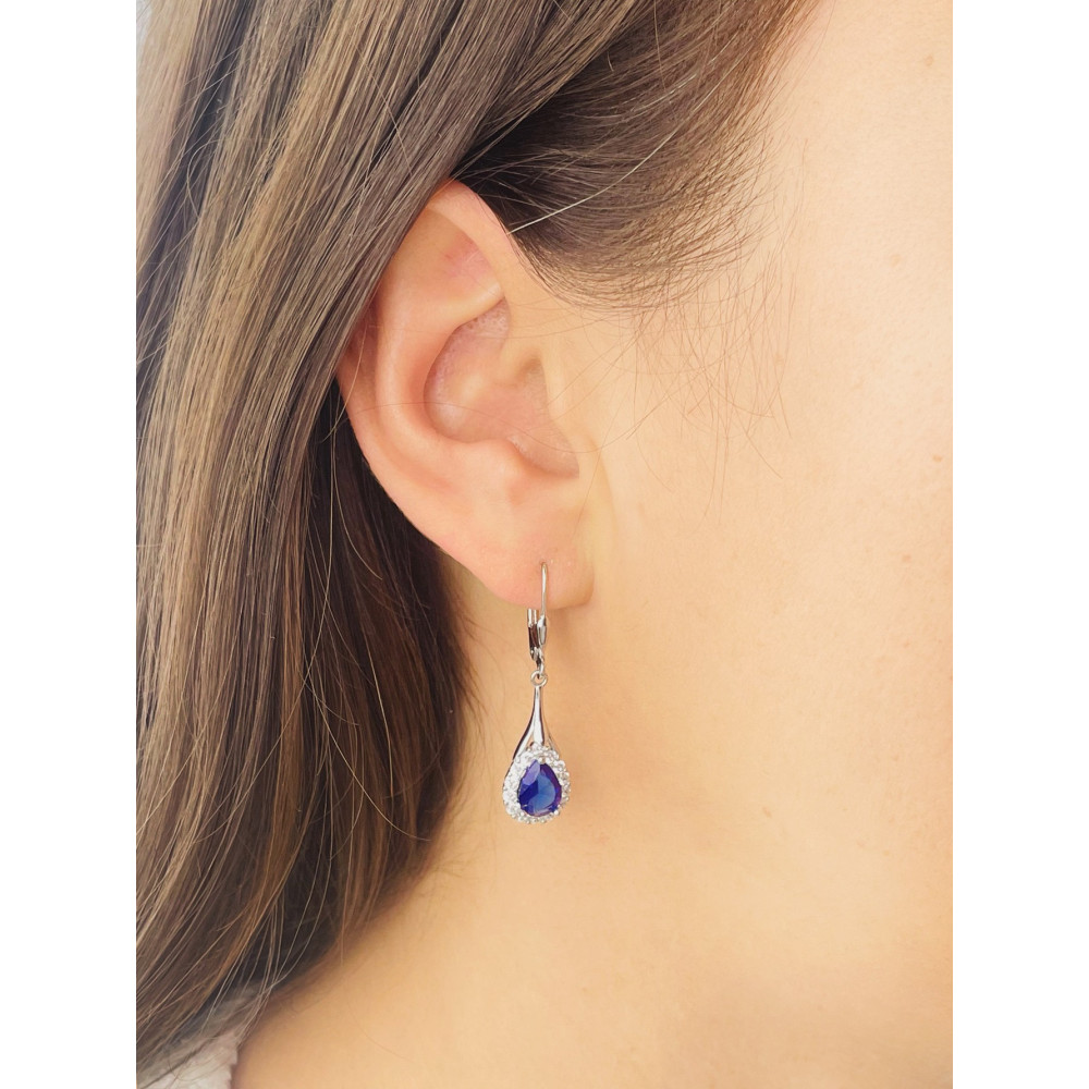 Träne 925 Silber Ohrringe mit Zirkonia