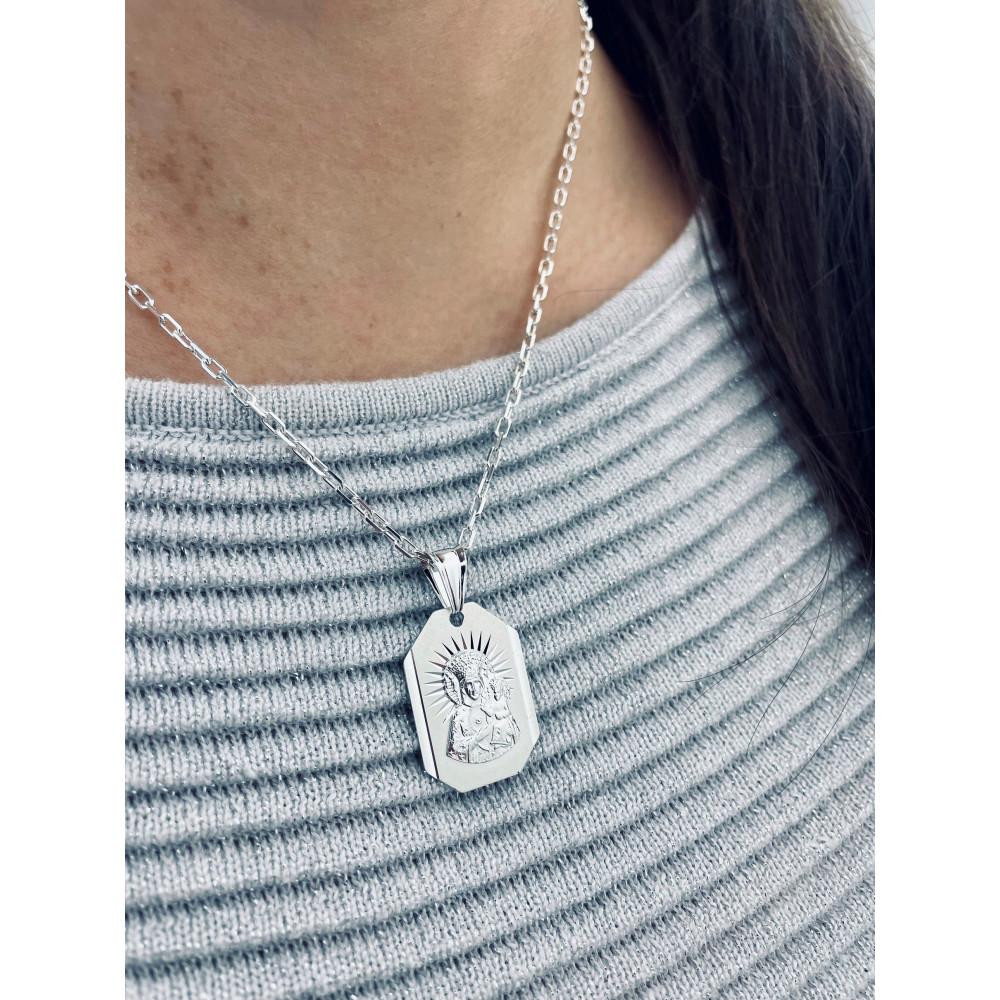 Srebrny Medalik Matka Boska Częstochowska