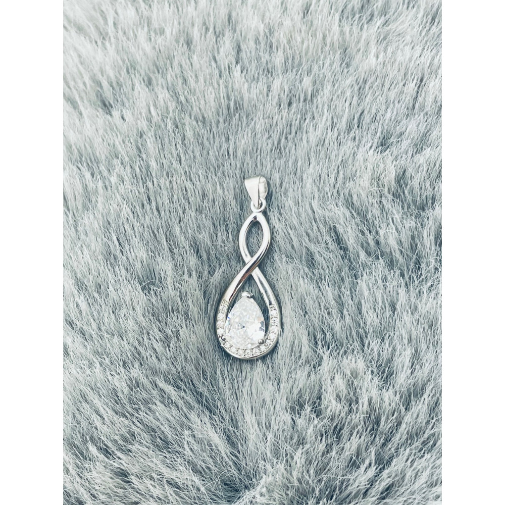 Tropfen 925 Silber Anhänger mit Zirkonia