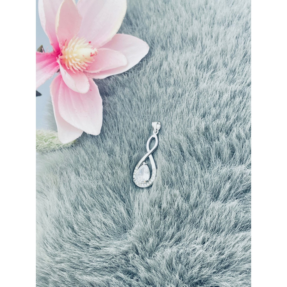 Tropfen 925 Silber Anhänger mit Zirkonia