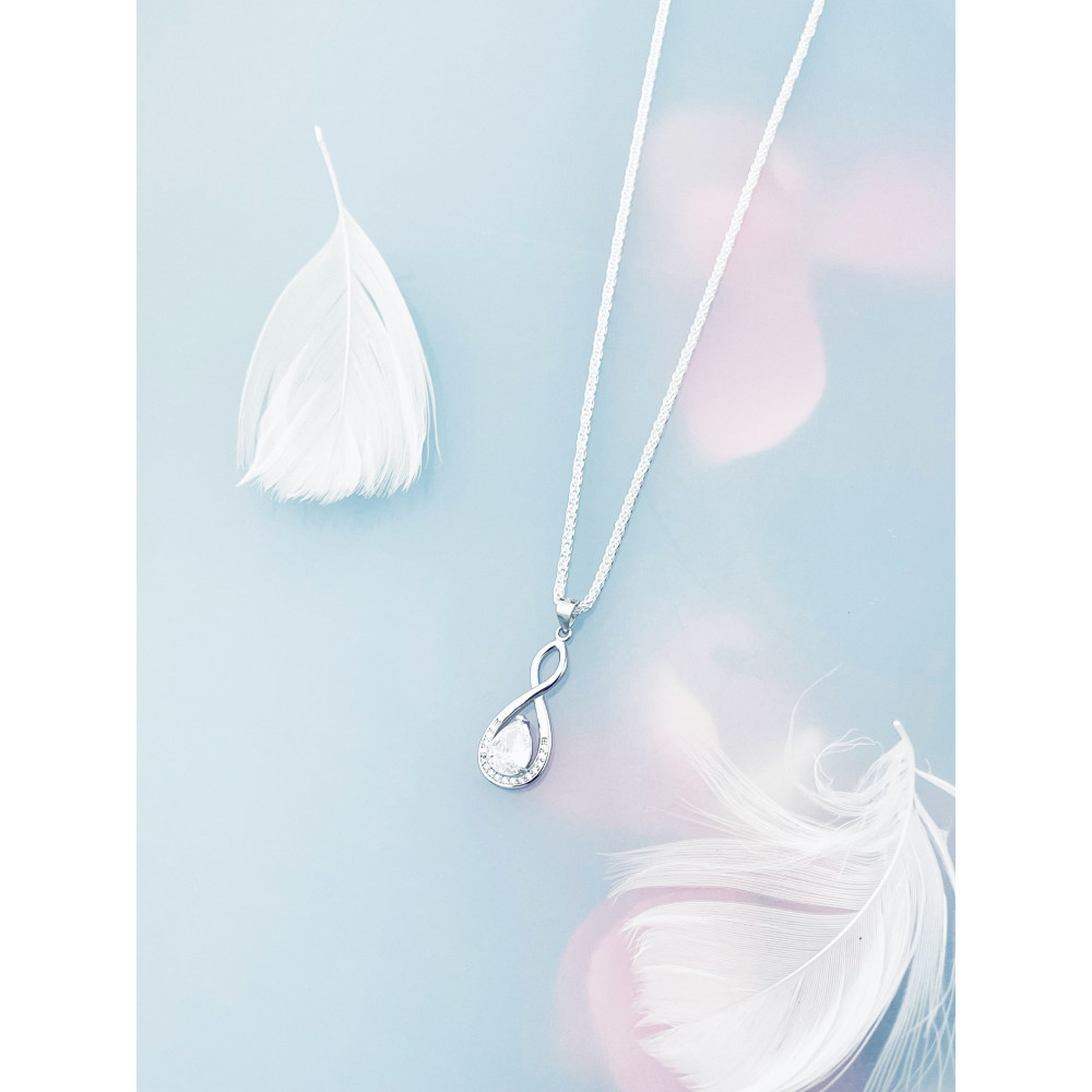 Tropfen 925 Silber Anhänger mit Zirkonia