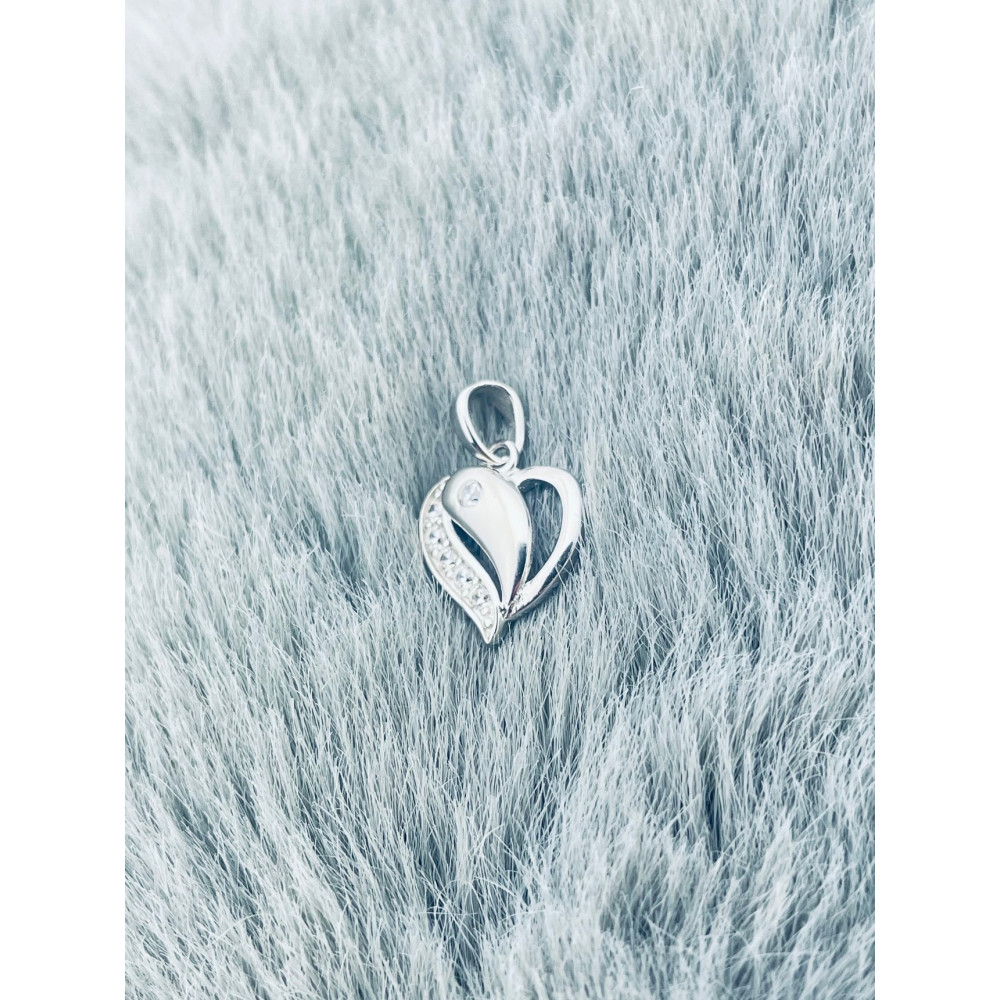 925 Silber Damen Medaillon Anhänger Herz mit Zirkonia