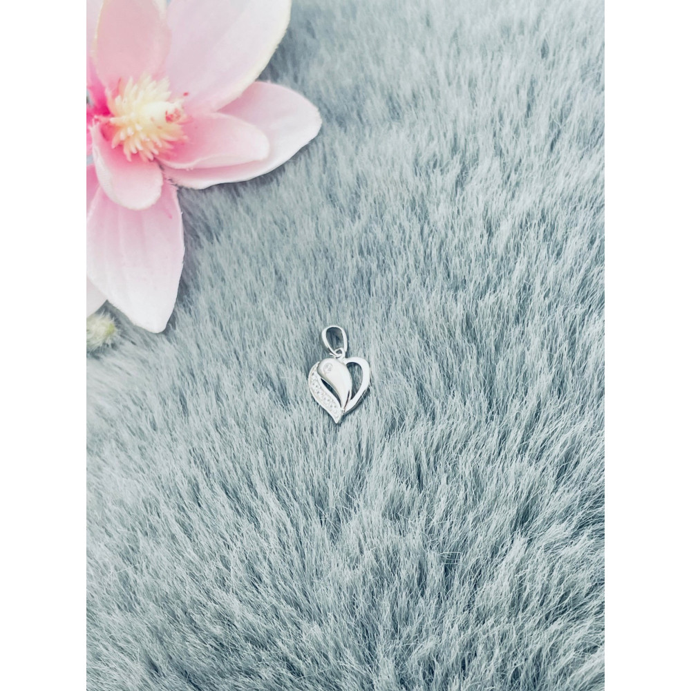 925 Silber Damen Medaillon Anhänger Herz mit Zirkonia