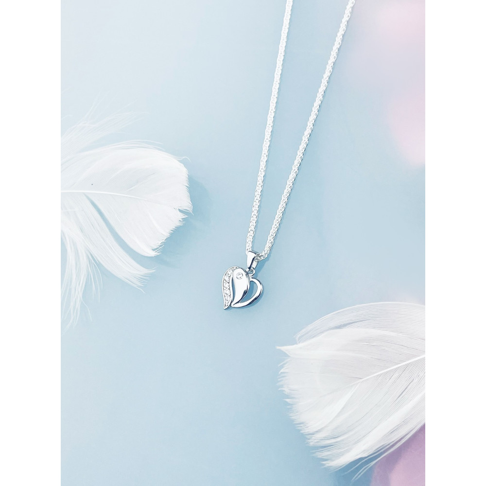 925 Silber Damen Medaillon Anhänger Herz mit Zirkonia