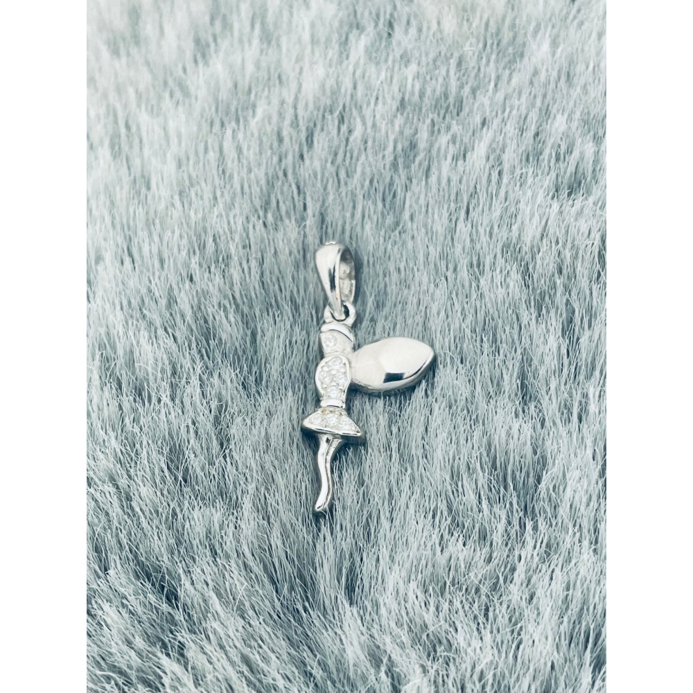 Srebrny wisiorek zawieszka wróżka z cyrkoniami