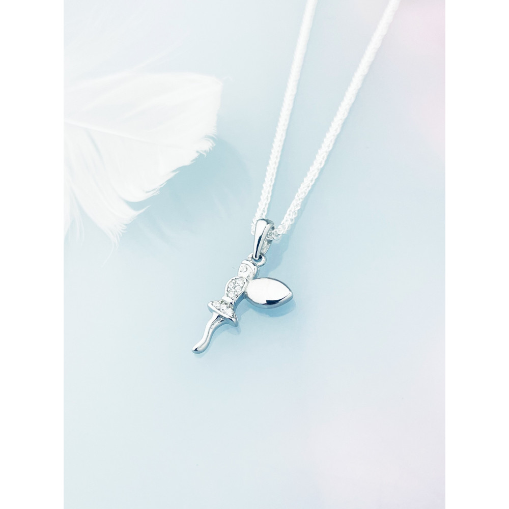 Fee 925 Silber Damen Medaillon Anhänger mit Zirkonia