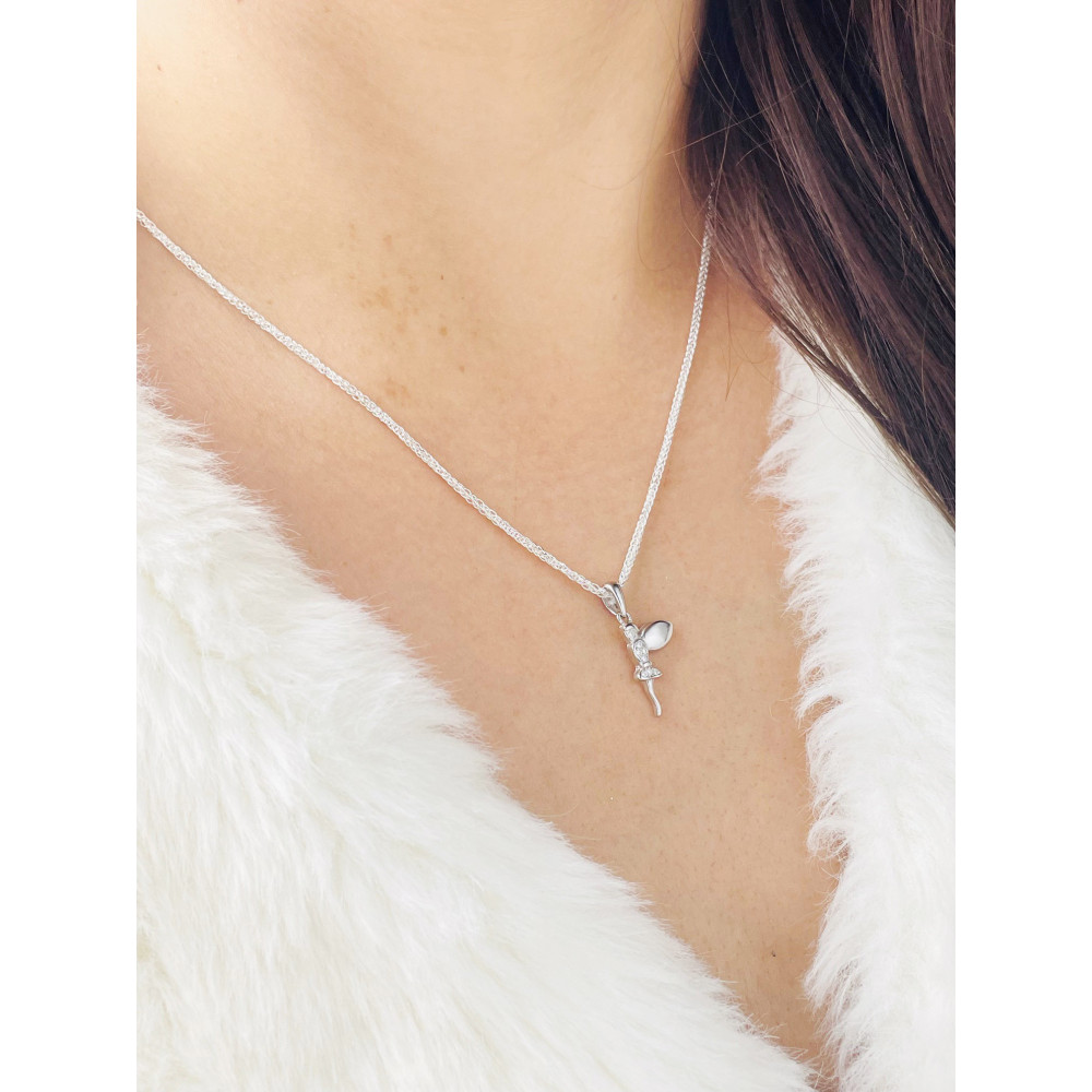 Fee 925 Silber Damen Medaillon Anhänger mit Zirkonia