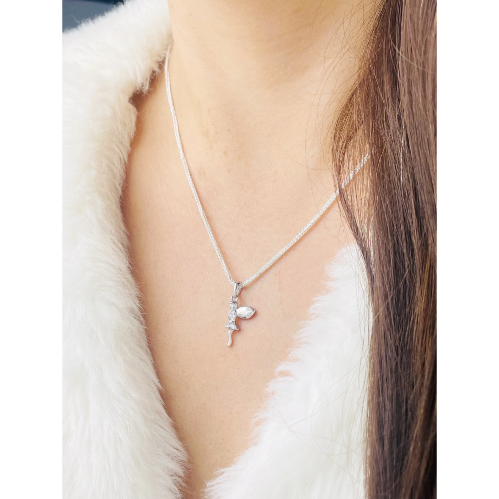 Fee 925 Silber Damen Medaillon Anhänger mit Zirkonia