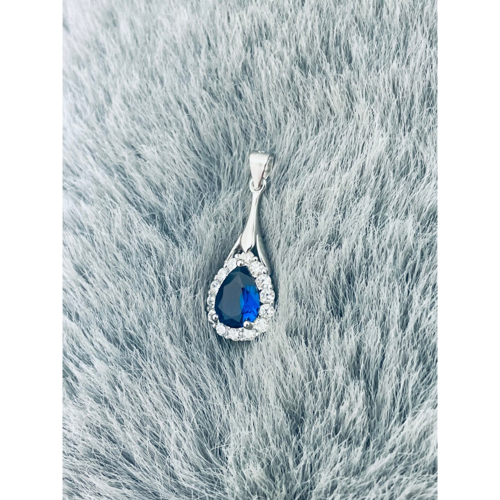 Träne 925 Silber Damen Medaillon Anhänger mit Zirkonia